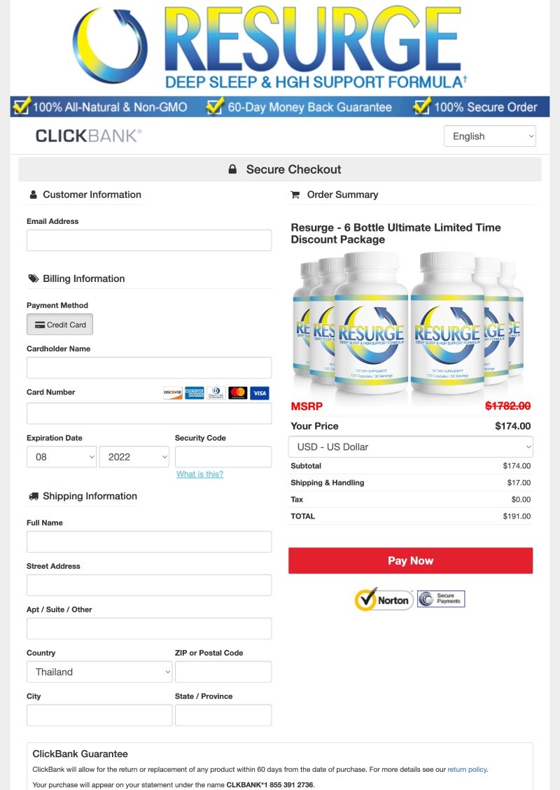 Resurge Official Website Secure Order Page